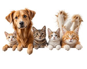 Adorable collection of dogs and cats including puppies and kittens showcasing furry playful pets in various poses for pet lovers and animal enthusiasts
