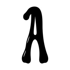 Bold Black Letter A with a Groovy and Psychedelic Design Style
