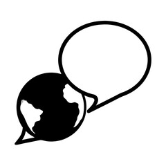 Global Communication Bubbles Showing the World Speaking and Sharing Information Freely