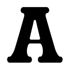 A Bold Letter A with Rounded Edges in Black Color