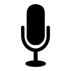 Black microphone symbol, ideal for podcasts, recording and sound applications and design
