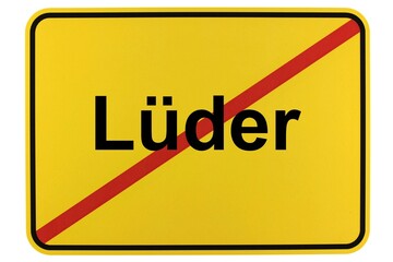 Illustration eines Ortsschildes der Gemeinde Lüder in Niedersachsen