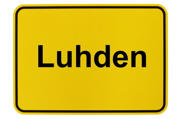 Illustration eines Ortsschildes der Gemeinde Luhden in Niedersachsen