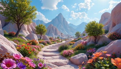 create a puter generated abstract wallpaper featuring a surreal subject at the top with copy space at the bottom