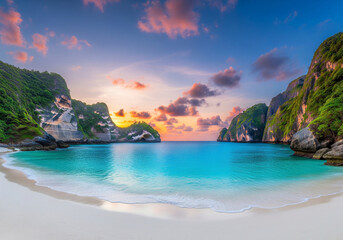 Naklejka premium Hidden Lagoon at Sunset