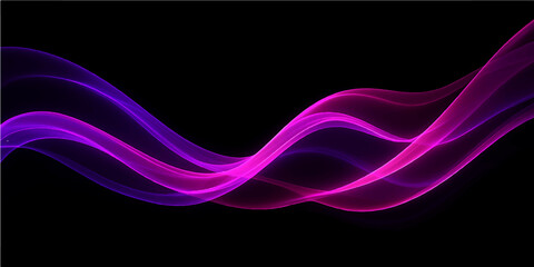 Abstract purple smoke background with smooth flowing waves and glowing light design