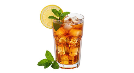 Isolated Ice Tea with Lemon and Mint