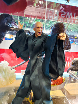 Taiwan, Taipei City &ndash; July 18, 2022: Lord Voldemort figure model displayed and sold inside Syntrend Creative Park. He is the main villain in the Harry Potter movie series.