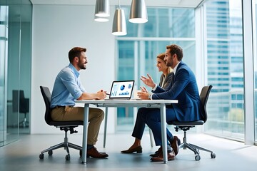 Business meeting financial analysis presentation teamwork collaboration corporate office