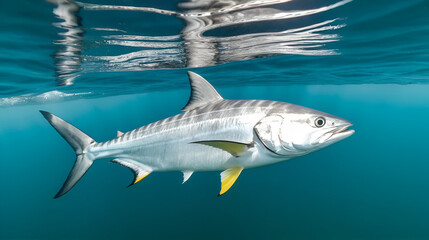 Fototapeta premium Kingfish swimming off the coast of Florida