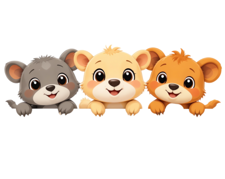 Cute cartoon animal characters with colorful background playful design vibrant colors charming illustration fun and friendly animals for children and entertainment