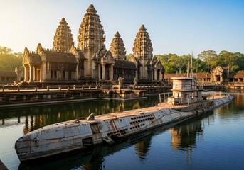 Fototapeta premium Surreal Submarine Temple