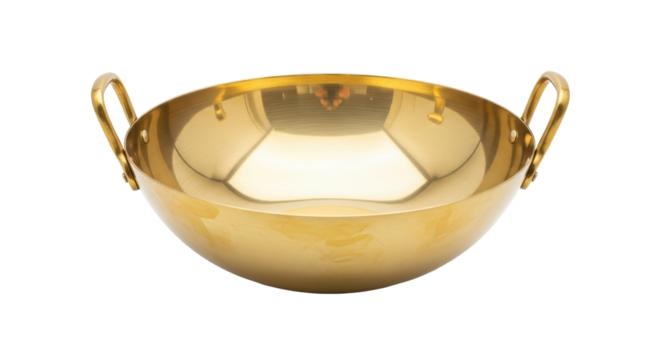 Isolated Golden Wok