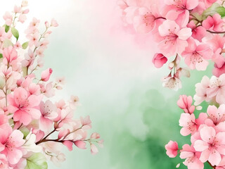 Obraz premium Spring blossom background with pink cherry flowers 