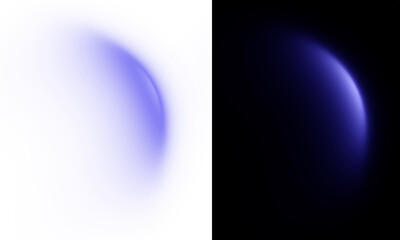 Abstract Blue Light Flare - Soft Glowing Arc Effect on Black and White Backgrounds for Overlay