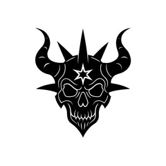 Skull demon horned design