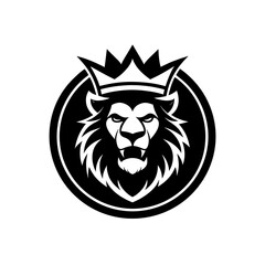 Lion crowned logo design