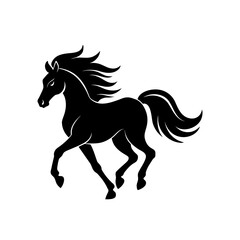 Black horse running design