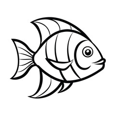 abstract fish head line art on white background
