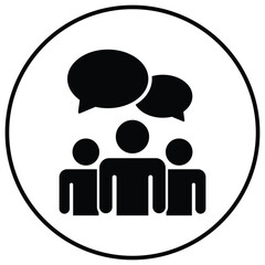 social network icon, group chat, group forum conference icon vector