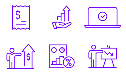 Financial growth and business analysis icons for presentations
