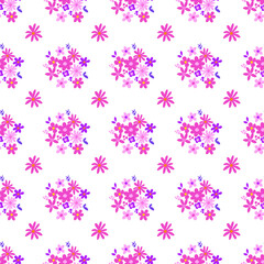 Seamless pattern minimalist repeating background with flowers. Fabric wallpaper print texture. Perfectly for backdrop, wrapped paper, linen.