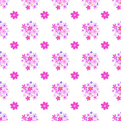 Seamless pattern minimalist repeating background with flowers. Fabric wallpaper print texture. Perfectly for backdrop, wrapped paper, linen.