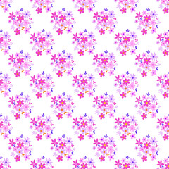 Seamless pattern minimalist repeating background with flowers. Fabric wallpaper print texture. Perfectly for backdrop, wrapped paper, linen.