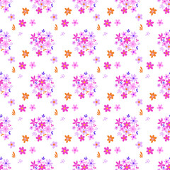 Seamless pattern minimalist repeating background with flowers. Fabric wallpaper print texture. Perfectly for backdrop, wrapped paper, linen.