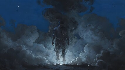psychological illustration art depicting a very gloomy mood