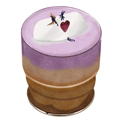 Einspanner Coffee Cafe Latte Beverage Dessert Vector Design