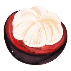Mangosteen Fruit Dessert Food Vector Design Illustration