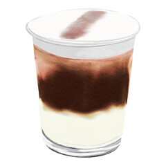Einspanner Coffee Cafe Latte Beverage Dessert Vector Design
