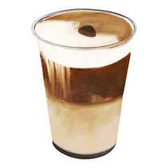 Einspanner Coffee Cafe Latte Beverage Dessert Vector Design