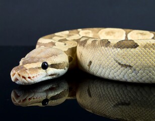 Obraz premium Snake reflection on dark glass