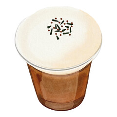 Einspanner Coffee Cafe Latte Beverage Dessert Vector Design