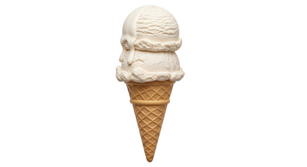 Isolated Vanilla Ice Cream Cone