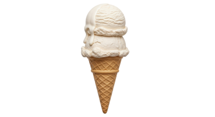Isolated Vanilla Ice Cream Cone
