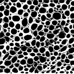 Black and white abstract seamless pattern of organic shapes vector illustration background texture design