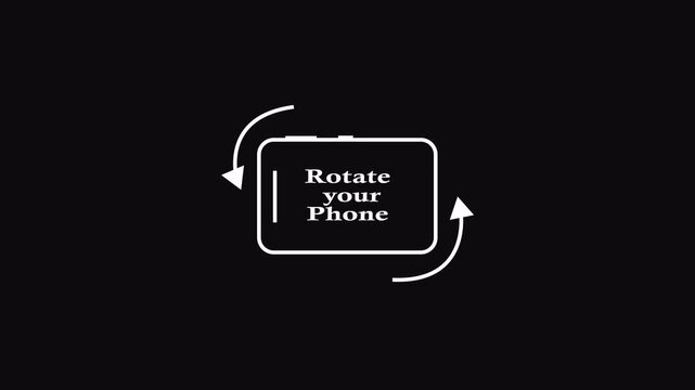 Phone Rotation icon animation, Rotate Your Phone to Landscape position. Mobile Rotation animation vedio with alpha channel, Turning mobile phone icon into horizontal position on transparent background