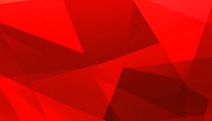 A dynamic abstract design features overlapping, vibrant red triangles creating a bold geometric pattern.