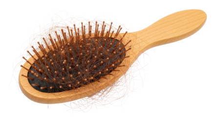 Isolated Hair Brush with Hair