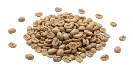 Isolated Coffee Beans Pile