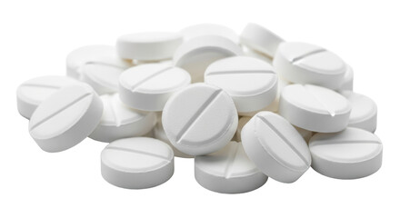 Isolated Pile of White Pills