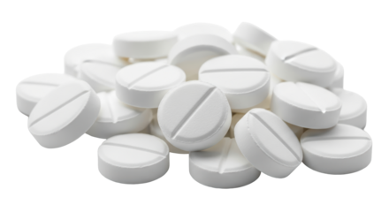 Isolated Pile of White Pills