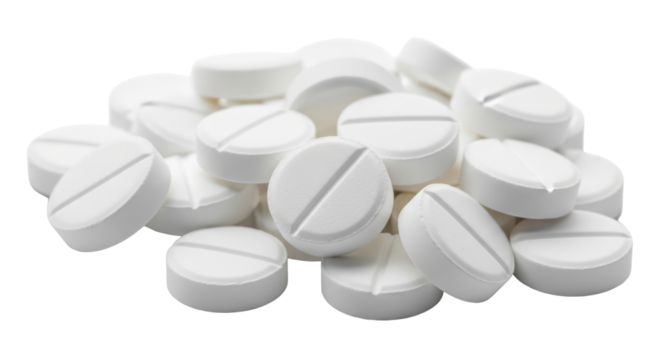 Isolated Pile of White Pills