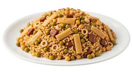 Isolated Rice and Pasta Dish