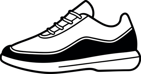 sneaker icon outline vector sport shoe eps on white background