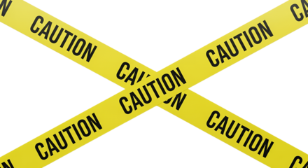 Bright Yellow Caution Tape With Bold Black Lettering Crosses Against A Stark Transparent Background Warning Transparent Background