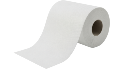 Isolated Roll of Toilet Paper